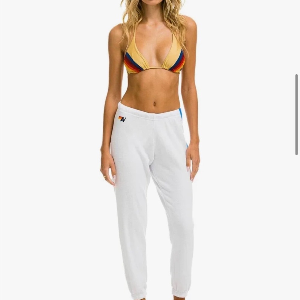 Aviator Nation White Jogger Pants
